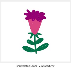 Blume mit Blattsymbol einzeln. Eco Clip Art. Cartoon Zweig Natur. Vektorgrafik. EPS10