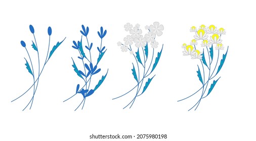Blume und Blattsymbol, Vektorgrafik für Muster