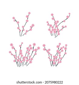 ilustración vectorial de icono de flor y hoja para patrón
