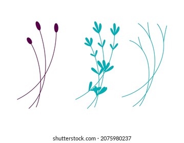 ilustración vectorial de icono de flor y hoja para patrón