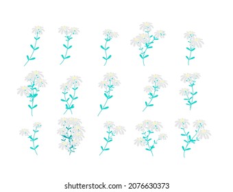ilustración vectorial de icono de flor y hoja para patrón