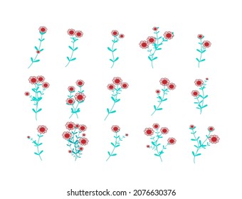 Blume und Blattsymbol, Vektorgrafik für Muster