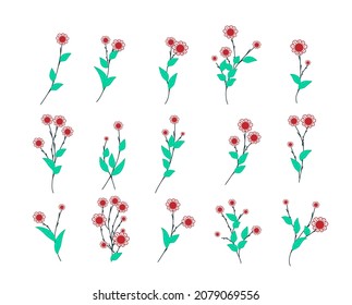 flower and leaf icon vector illustration for pattern