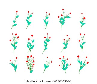 ilustración vectorial de icono de flor y hoja para patrón