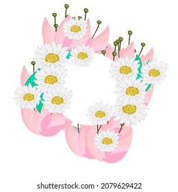 ilustración vectorial de icono de flor y hoja para patrón