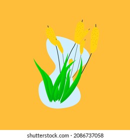 ilustración vectorial de icono de flor y hoja para patrón