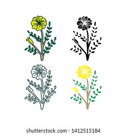 Flower Leaf Illustration Design Template Vector