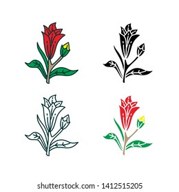 Flower Leaf Illustration Design Template Vector