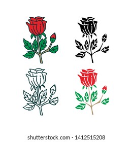 Flower Leaf Illustration Design Template Vector