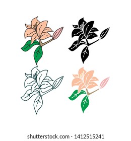 Flower Leaf Illustration Design Template Vector