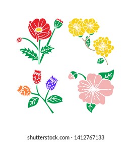 Flower Leaf Illustration Design Template Vector