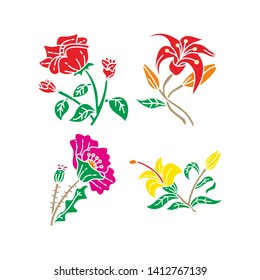 Flower Leaf Illustration Design Template Vector