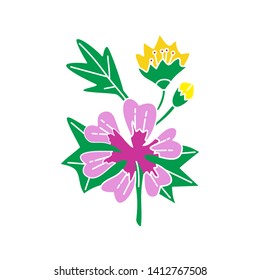 Flower Leaf Illustration Design Template Vector