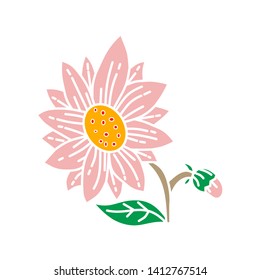 Flower Leaf Illustration Design Template Vector