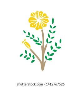 Flower Leaf Illustration Design Template Vector