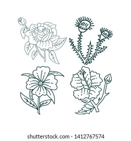 Flower Leaf Illustration Design Template Vector