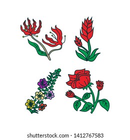 Flower Leaf Illustration Design Template Vector