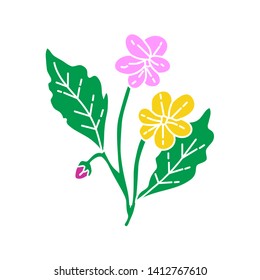 Flower Leaf Illustration Design Template Vector