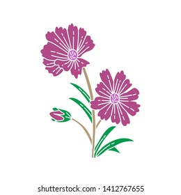 Flower Leaf Illustration Design Template Vector