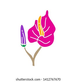 Flower Leaf Illustration Design Template Vector