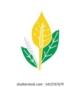 Flower Leaf Illustration Design Template Vector