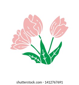 Flower Leaf Illustration Design Template Vector