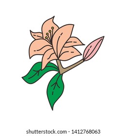 Flower Leaf Illustration Design Template Vector