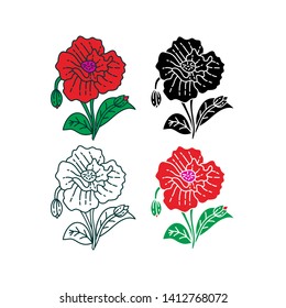 Flower Leaf Illustration Design Template Vector