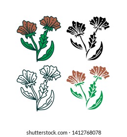 Flower Leaf Illustration Design Template Vector