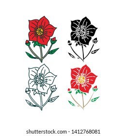Flower Leaf Illustration Design Template Vector