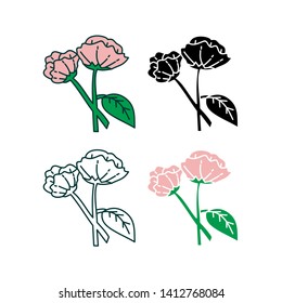 Flower Leaf Illustration Design Template Vector