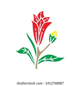 Flower Leaf Illustration Design Template Vector
