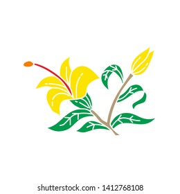 Flower Leaf Illustration Design Template Vector