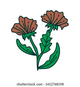 Flower Leaf Illustration Design Template Vector