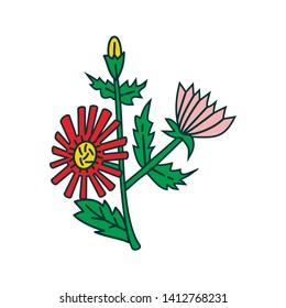 Flower Leaf Illustration Design Template Vector