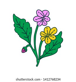Flower Leaf Illustration Design Template Vector