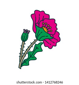 Flower Leaf Illustration Design Template Vector