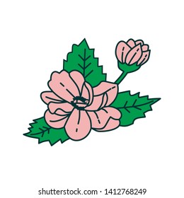 Flower Leaf Illustration Design Template Vector