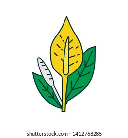 Flower Leaf Illustration Design Template Vector