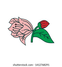Flower Leaf Illustration Design Template Vector