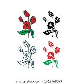 Flower Leaf Illustration Design Template Vector