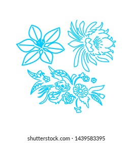 Flower Leaf Illustration Design Template Vector Linear