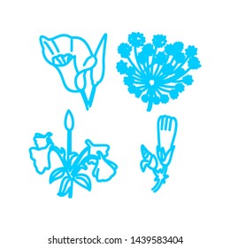 Flower Leaf Illustration Design Template Vector Linear