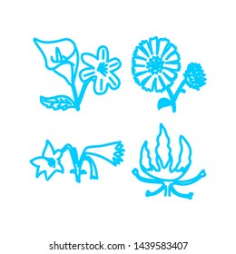 Flower Leaf Illustration Design Template Vector Linear