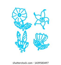 Flower Leaf Illustration Design Template Vector Linear