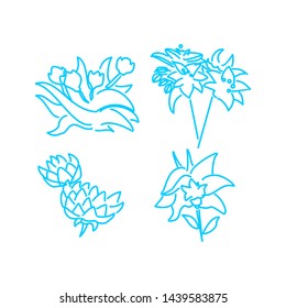 Flower Leaf Illustration Design Template Vector Linear