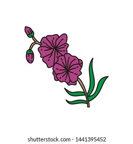 Flower Leaf Illustration Design Template Vector Linear
