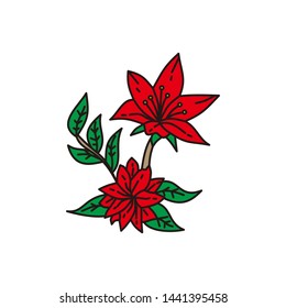 Flower Leaf Illustration Design Template Vector Linear