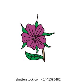 Flower Leaf Illustration Design Template Vector Linear