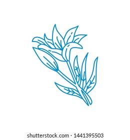 Flower Leaf Illustration Design Template Vector Linear